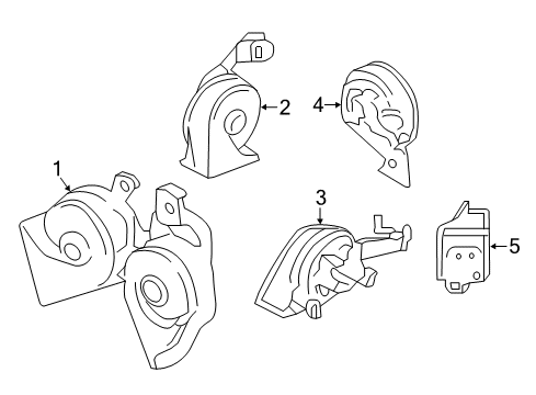 2020 Lincoln Continental Horn Assembly Diagram for HG9Z-13801-F