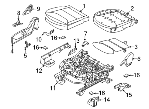 2025 Ford Maverick Seat Cushion Pad Diagram for SZ6Z-26632A22-A