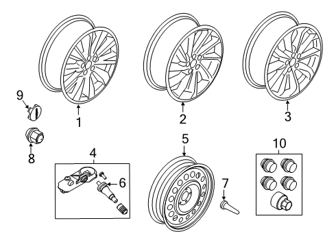 2022 Lincoln Corsair Wheel Assembly Diagram for LJ7Z-1007-G