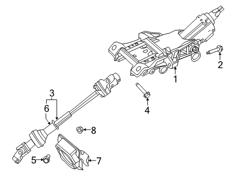2019 Ford Police Interceptor Utility Steering Column Assembly Diagram for DB5Z-3C529-Q