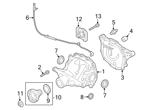 2025 Ford Mustang Gear - Differential Side Diagram for JR3Z-4236-A