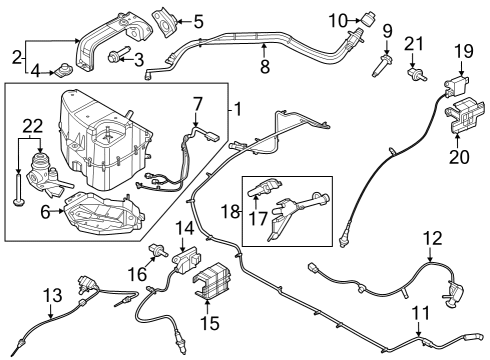 2025 Ford F-250 Super Duty Fuel Vapour Store Cannister Diagram for LC3Z-9D653-E