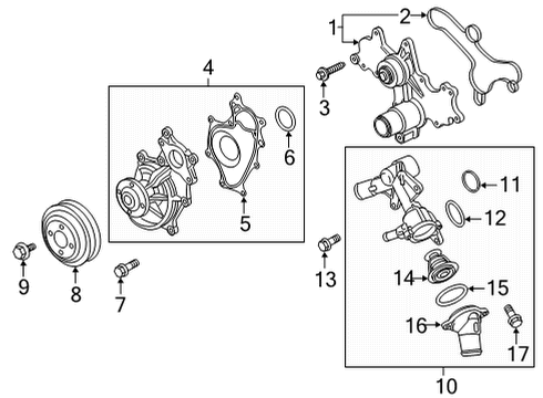 2021 Ford F-150 Water Pump Assembly Diagram for LK4Z-8501-B