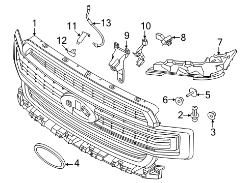 2020 Ford F-150 Grille & Components Diagram 6