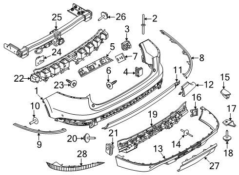2025 Lincoln Aviator Extension Bumper Bar Side Diagram for RC5Z-17810-AAPTM