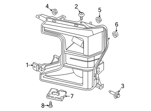 2020 Ford F-250 Super Duty Lamp Assembly Diagram for LC3Z-13008-L