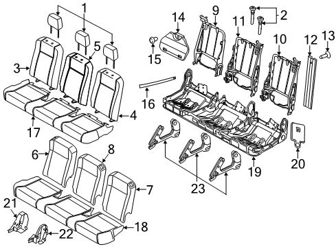 2022 Ford Transit Rear Seat Back Cover Assembly Diagram for LK4Z-9966600-CW