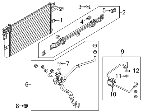 2019 Ford Police Interceptor Utility Oil Cooler Assembly Diagram for FB5Z-7A095-J