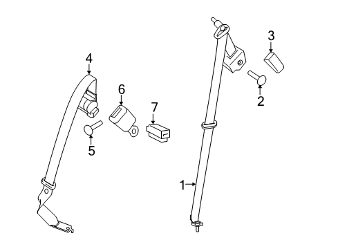 2022 Ford Edge Pretensioner Seat Belt Retractor Diagram for FT4Z-58611B08-AJ