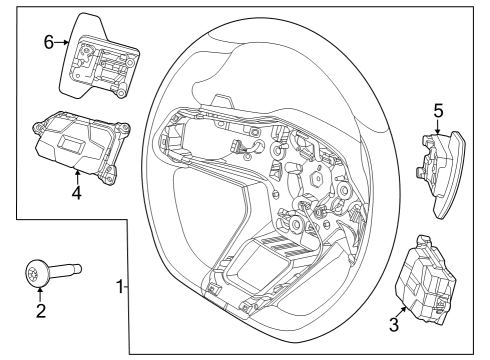 2024 Ford Mustang Steering Wheel Assembly Diagram for PR3Z-3600-NA