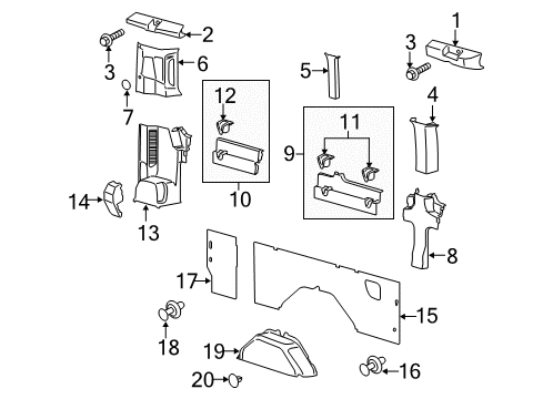 Trim Assembly - Quarter - Upper Diagram for CK4Z-6131113-ZA