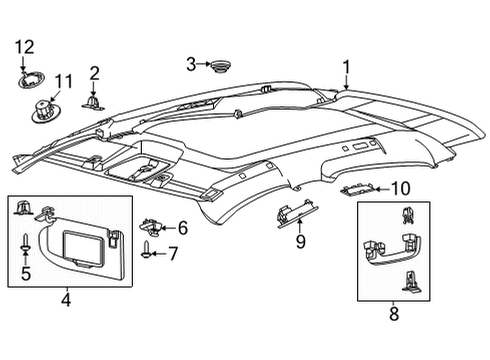 2022 Ford Mustang Mach-E Interior Lamp Assembly Diagram for LB5Z-13776-AJ