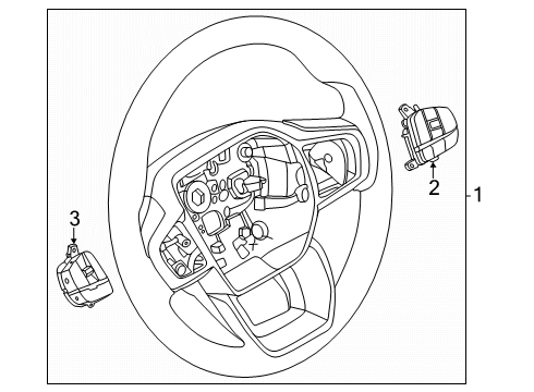 2024 Ford Ranger Steering Wheel Assembly Diagram for N1WZ-3600-EB