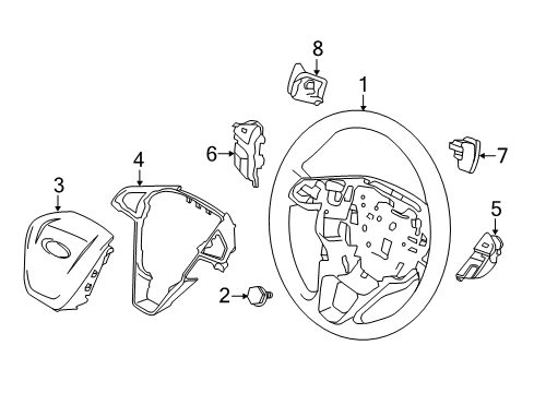 2020 Ford Police Responder Hybrid Steering Wheel Kit Diagram for KS7Z-3600-BA