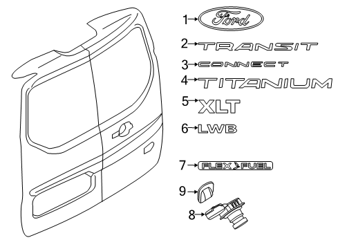 2021 Ford Transit Connect Camera - Parking Diagram for KT1Z-19G490-G