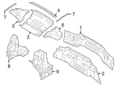 2024 Ford Mustang Back Panel Diagram for JR3Z-6340320-C