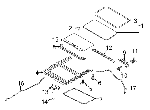 2021 Ford EcoSport Roof Rail Assembly Diagram for CN1Z-5451070-B