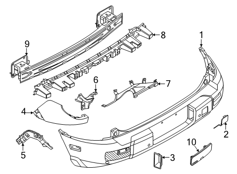 2025 Ford Bronco Sport Rear Bumper Assembly Diagram for S1PZ-17906-BA