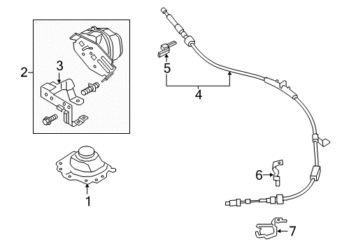 2020 Ford Police Responder Hybrid Transmission Selector Assembly Diagram for HG9Z-7P155-C