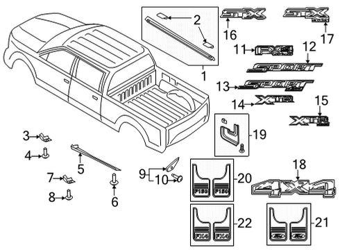 2023 Ford F-150 Moulding Diagram for ML3Z-99291A41-BB