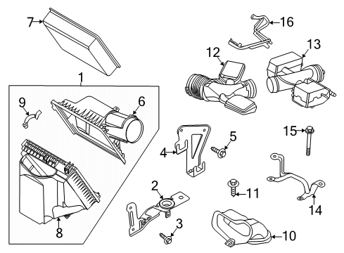 2022 Ford F-250 Super Duty Air Hose Diagram for LC3Z-9B659-E