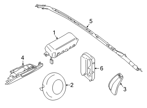 2020 Ford Mustang Air Bag Module Diagram for KR3Z-63043B13-BB