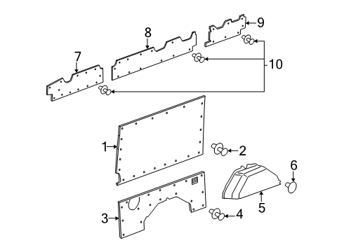 2025 Ford Transit 150 Interior Trim - Side Panel Diagram 9