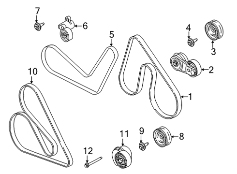 2021 Ford F-150 Tension Pulley Kit Diagram for ML3Z-8678-A