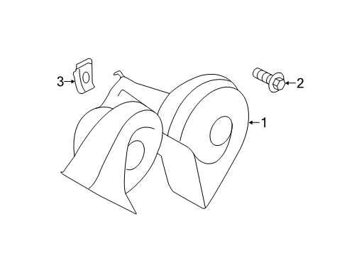2021 Ford Mustang Horn Assembly Diagram for FR3Z-13832-F