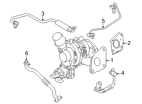 2025 Ford Ranger Turbocharger Assembly Diagram for N2DZ-6K682-B