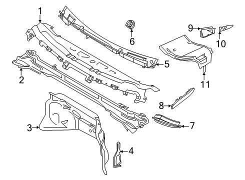 2025 Ford Transit PANEL ASY - COWL TOP - OUTER Diagram for LK4Z-6102012-A
