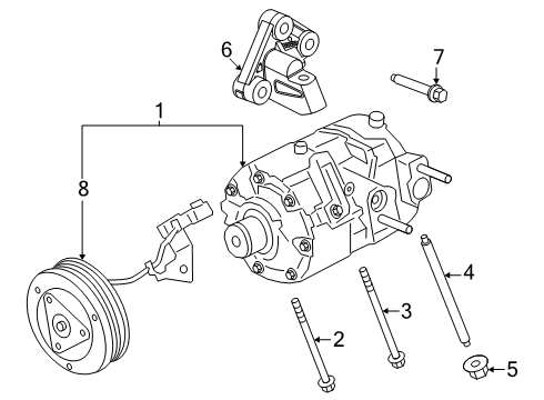 2025 Ford Maverick Compressor Assembly Diagram for PZ1Z-19703-B