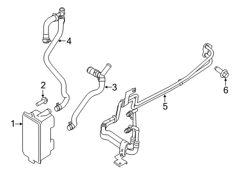 Oil Cooler Hose Diagram for CK4Z-7890-F