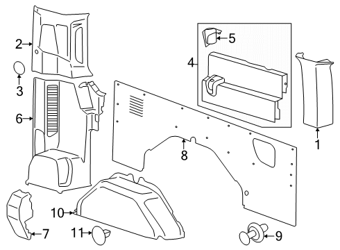 2025 Ford Transit 150 Interior Trim - Side Panel Diagram 5