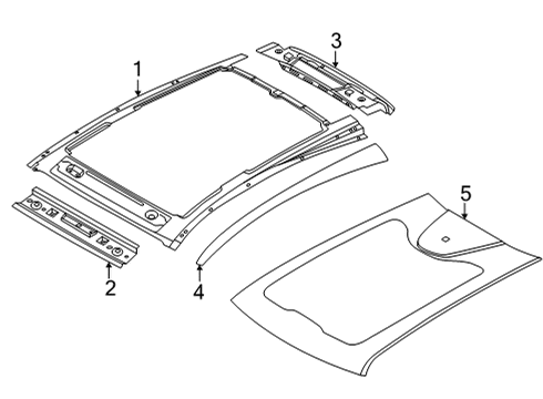 2022 Ford Mustang Mach-E Rail Assembly Roof Side Diagram for LJ8Z-5841302-A