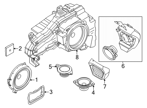 2022 Ford Bronco Speaker Assembly Diagram for M2DZ-18808-J