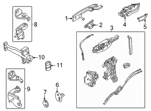 2025 Ford Maverick Latch Diagram for NZ6Z-26264A26-A