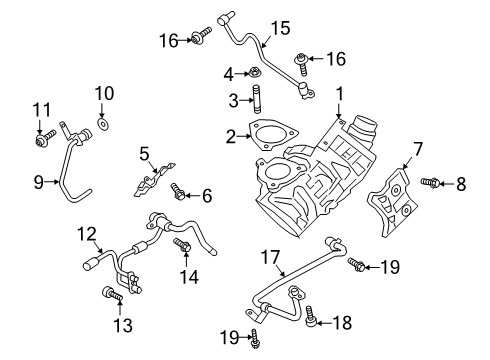 2020 Ford F-150 Turbocharger Assembly Diagram for JL3Z-6K682-G