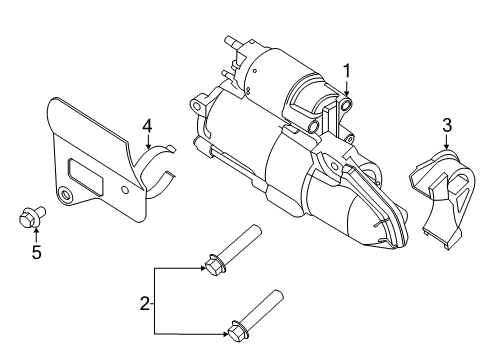 2022 Ford Explorer Starter Motor Assembly Diagram for L1MZ-11002-B