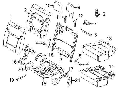 2025 Ford F-350 Super Duty Rear Seat Components Diagram 3