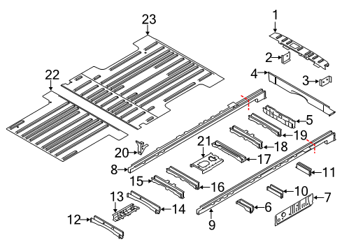 Floor Cross Member Assembly Diagram for NK4Z-6110780-A
