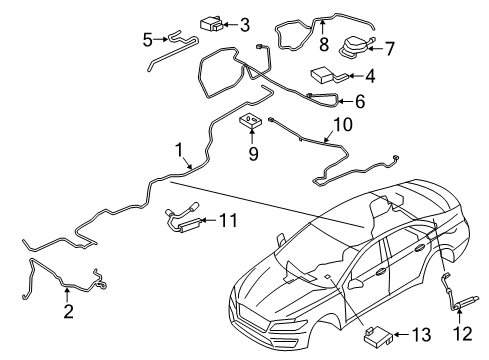 2020 Lincoln MKZ Extension Cable Assembly Diagram for HP5Z-18812-F