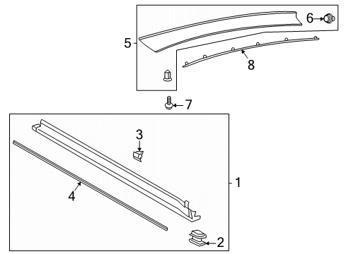 2024 Lincoln Corsair Moulding Diagram for LJ7Z-7810177-BB