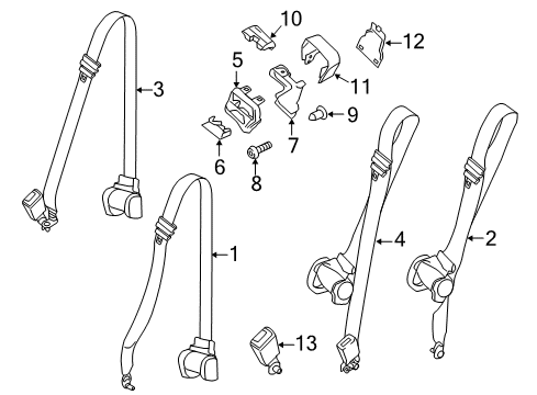 2021 Ford Transit Seat Belt Assembly Diagram for CK4Z-14611B68-AB