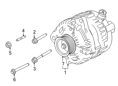 2021 Ford F-150 Alternator Assembly Diagram for ML3Z-10346-R
