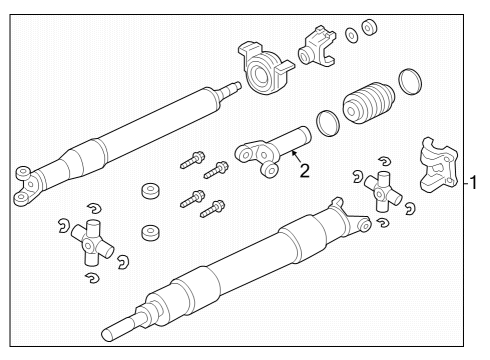 2024 Ford F-350 Super Duty Drive Shaft Assembly Diagram for PC3Z-4R602-JB