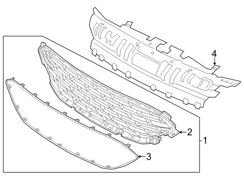 2020 Ford Escape Radiator Grille Diagram for LJ6Z-8200-BB