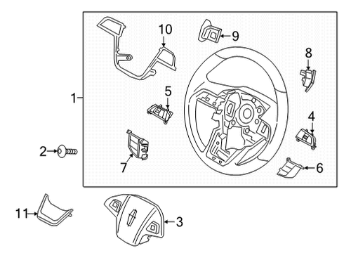 2021 Lincoln Nautilus Steering Wheel Kit Diagram for MA1Z-3600-KA