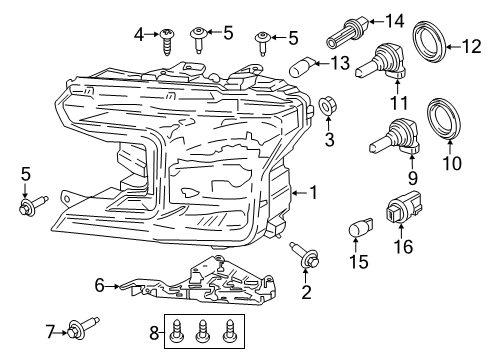 2020 Ford F-150 Headlamp Assembly Diagram for KL3Z-13008-M