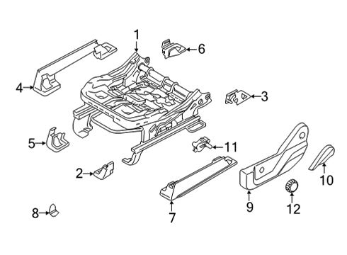 2021 Ford F-150 Seat Track Cover Diagram for ML3Z-1561748-AK